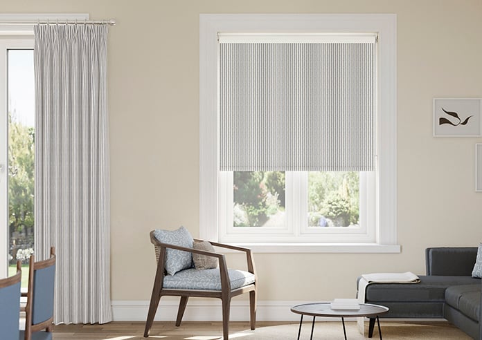 Emily Bond Oscar Stripe, Indigo - Twist&Fit Roller Blind - Image 3